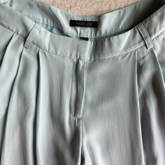 Rachel Zoe 100% Silk Light Blue Wide Leg Pants - Picture 7 of 16